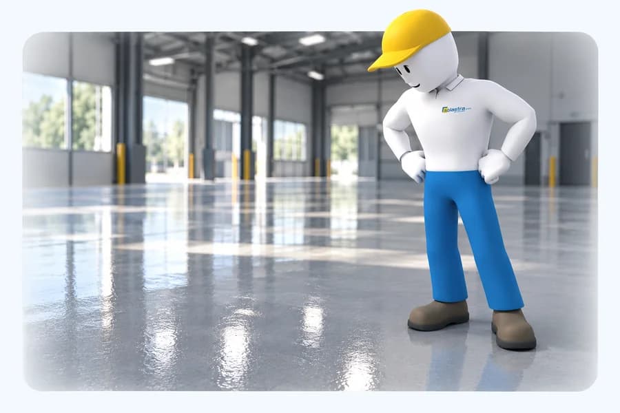 Sol en résine terminé, prêt à la remise en service